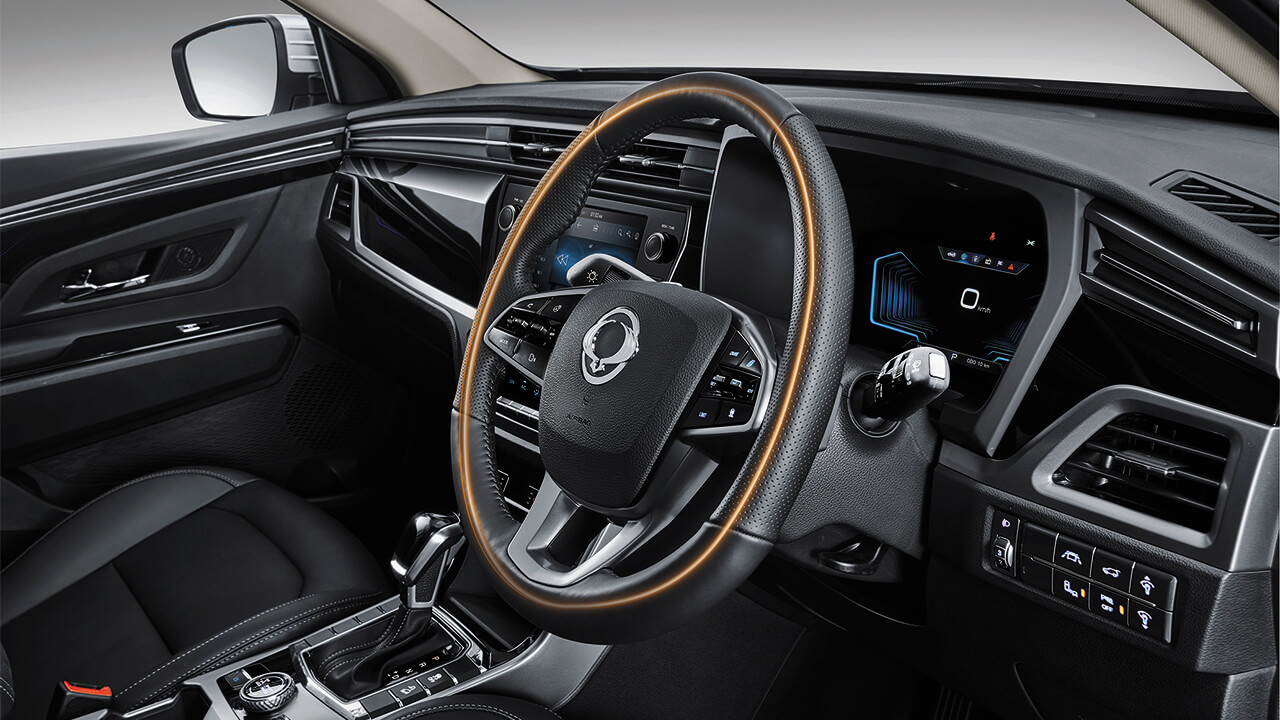 Heated leather steering wheel